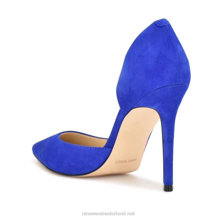 followe d\'orsay pumps met spitse neus Nine West 62LB912 middelblauw suède