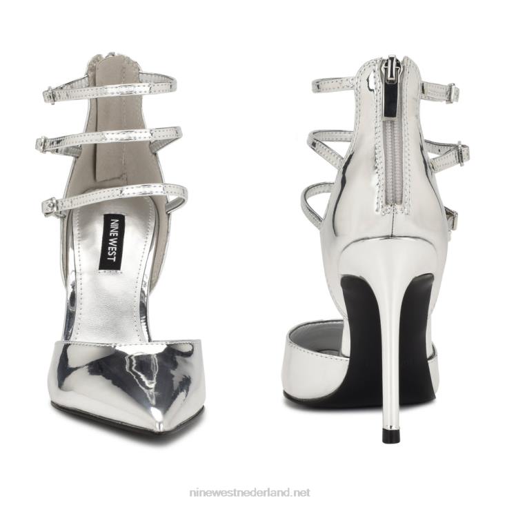 frann d\'orsay pumps met bandjes Nine West 62LB1605 zilver spiegel metallic