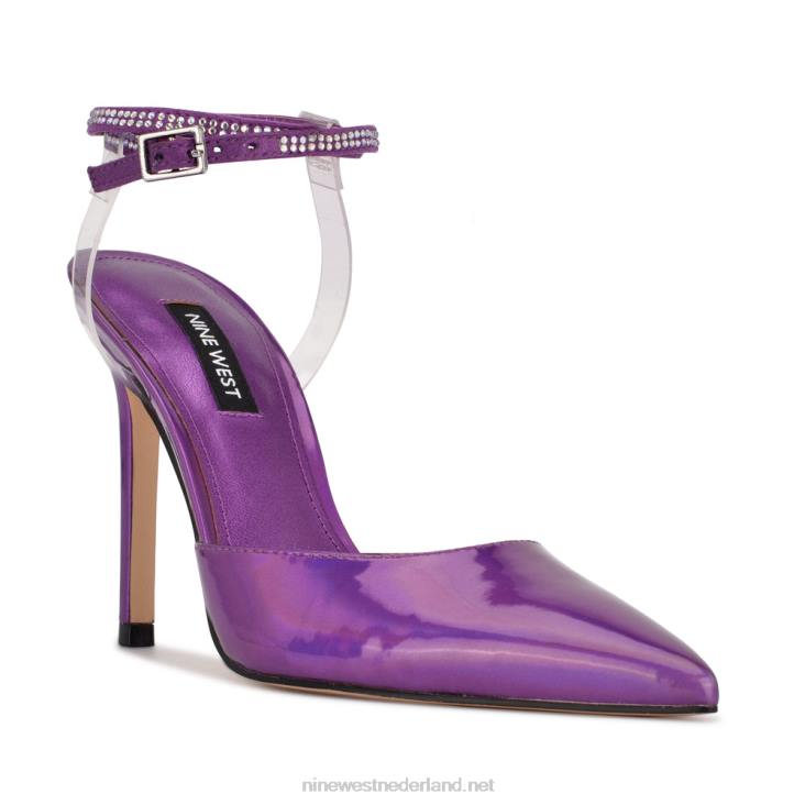 frant enkel wrap pompen Nine West 62LB1423 paars/helder metallic