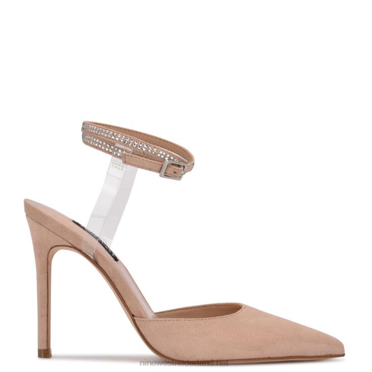 frant enkel wrap pompen Nine West 62LB1425 nauwelijks naakt/helder