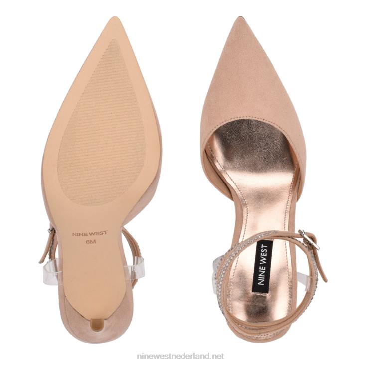 frant enkel wrap pompen Nine West 62LB1425 nauwelijks naakt/helder
