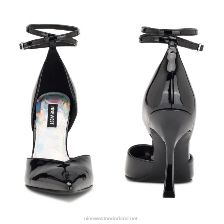 frends d\'orsay pumps met enkelbandje Nine West 62LB1380 zwart patent
