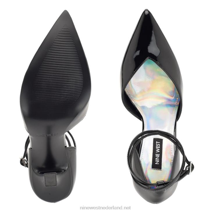 frends d\'orsay pumps met enkelbandje Nine West 62LB1380 zwart patent