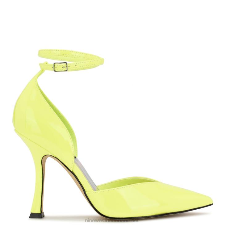 frends d'orsay pumps met enkelbandje Nine West 62LB893 neongroen patent