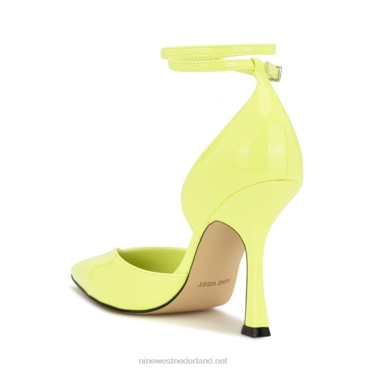 frends d\'orsay pumps met enkelbandje Nine West 62LB893 neongroen patent