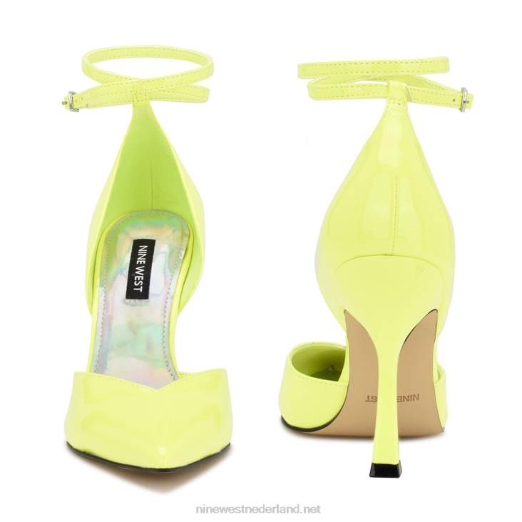 frends d\'orsay pumps met enkelbandje Nine West 62LB893 neongroen patent