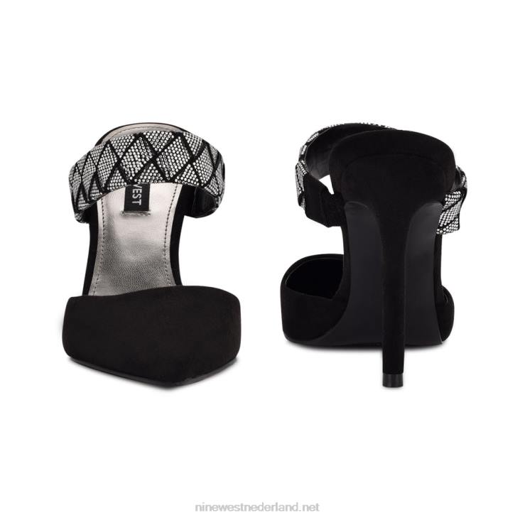 fresah pumps met spitse neus Nine West 62LB1417 zwart suède