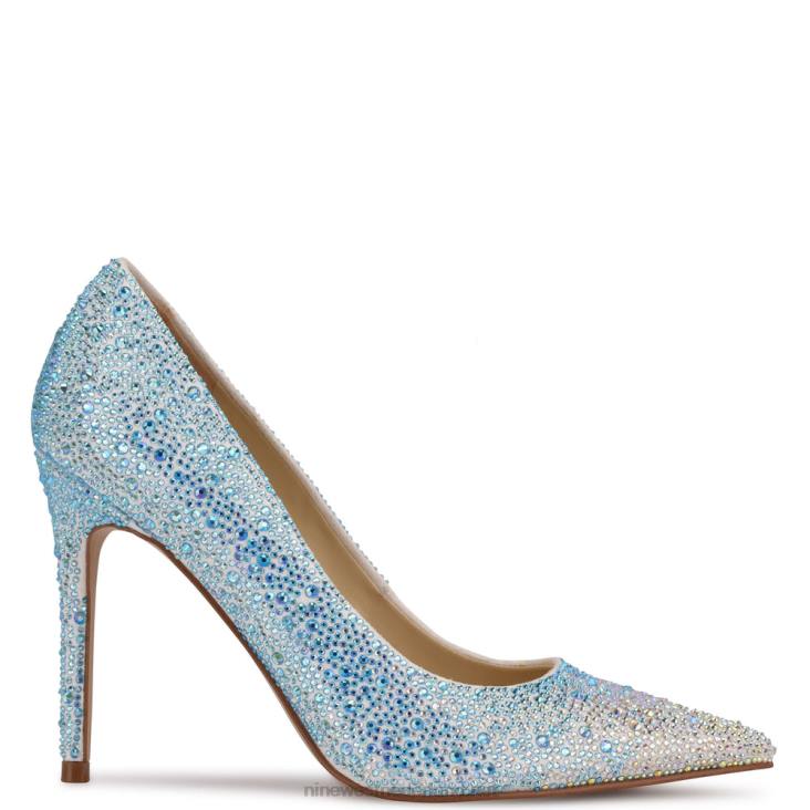 frisse strass pumps met spitse neus Nine West 62LB1690 iriserend wit