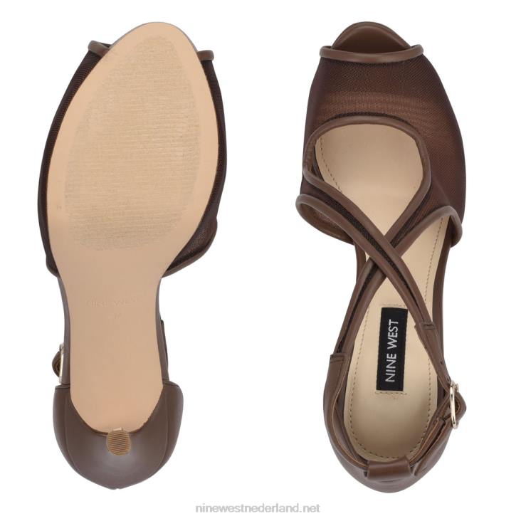 hanya peep toe platform pumps Nine West 62LB1454 licht bruin