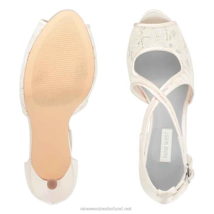 hanya peep toe platform pumps Nine West 62LB1810 witte veter