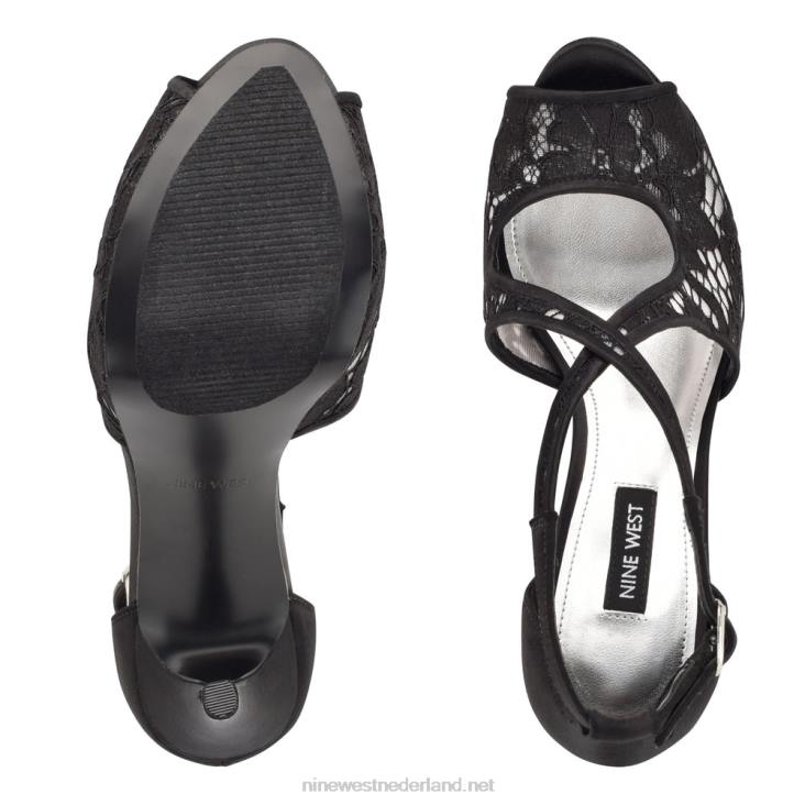 hanya peep toe platform pumps Nine West 62LB1811 zwart kant