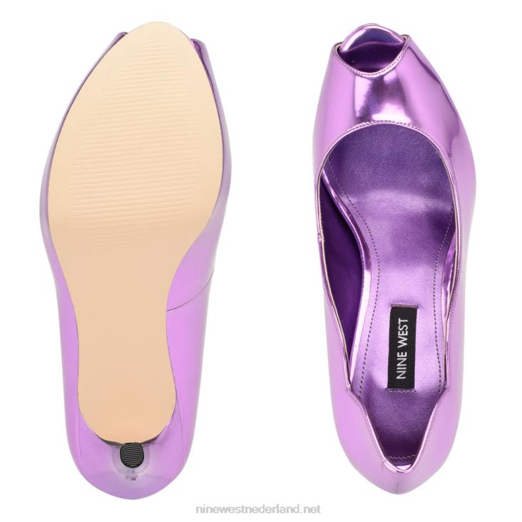 hilare pumps met open teen Nine West 62LB1852 paarse spiegel metallic