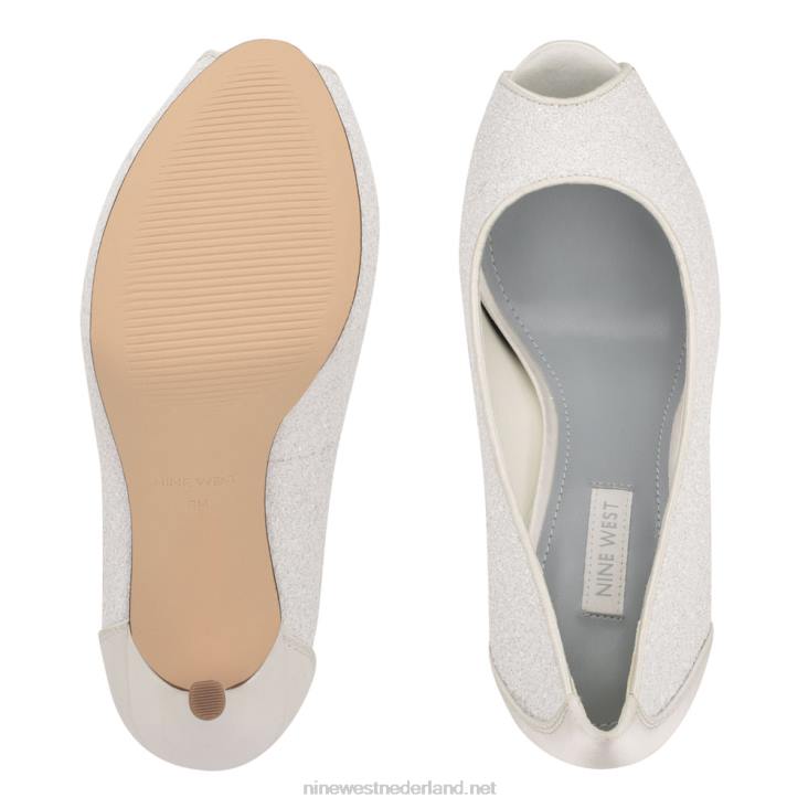 hizzia pumps met open teen en plateauzolen Nine West 62LB1452 parel glitter