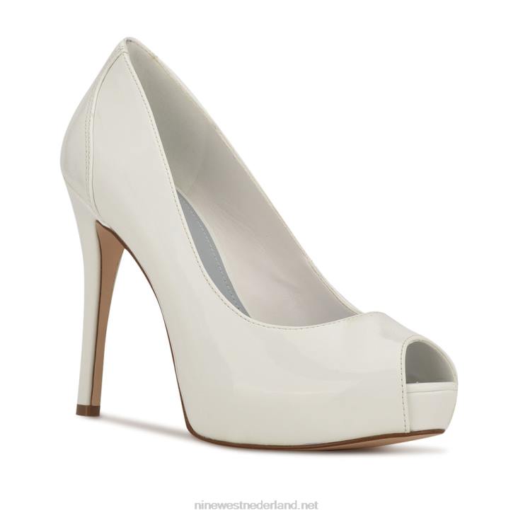 hizzia pumps met open teen en plateauzolen Nine West 62LB2067 wit iriserend