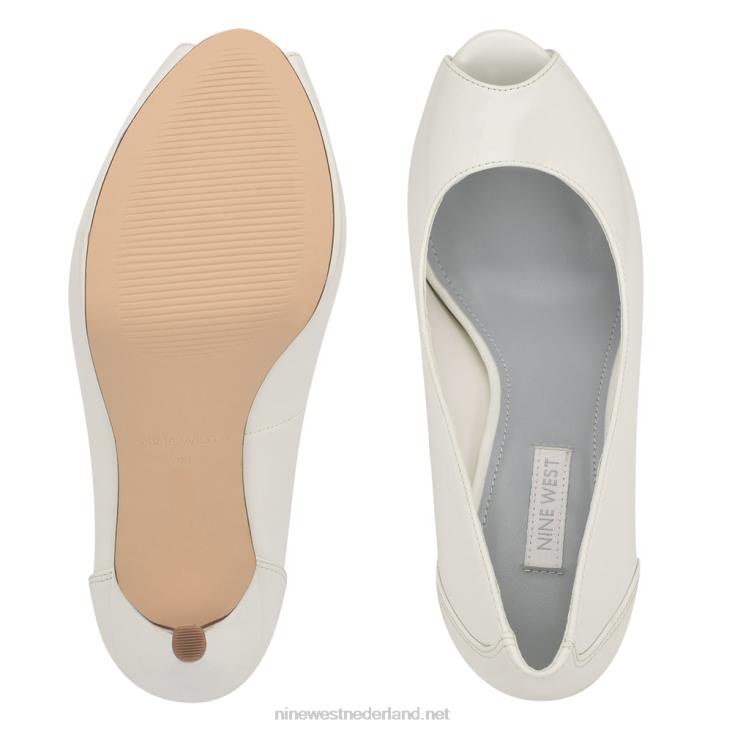 hizzia pumps met open teen en plateauzolen Nine West 62LB2067 wit iriserend