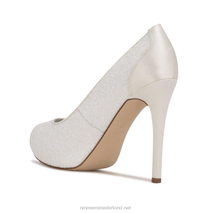 hizzia pumps met open teen en plateauzolen Nine West 62LB2068 parel glitter