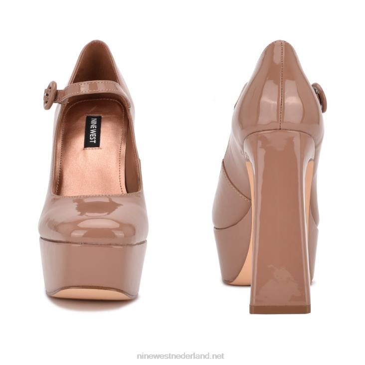 kares platform mary jane hakken Nine West 62LB1414 patent op klei