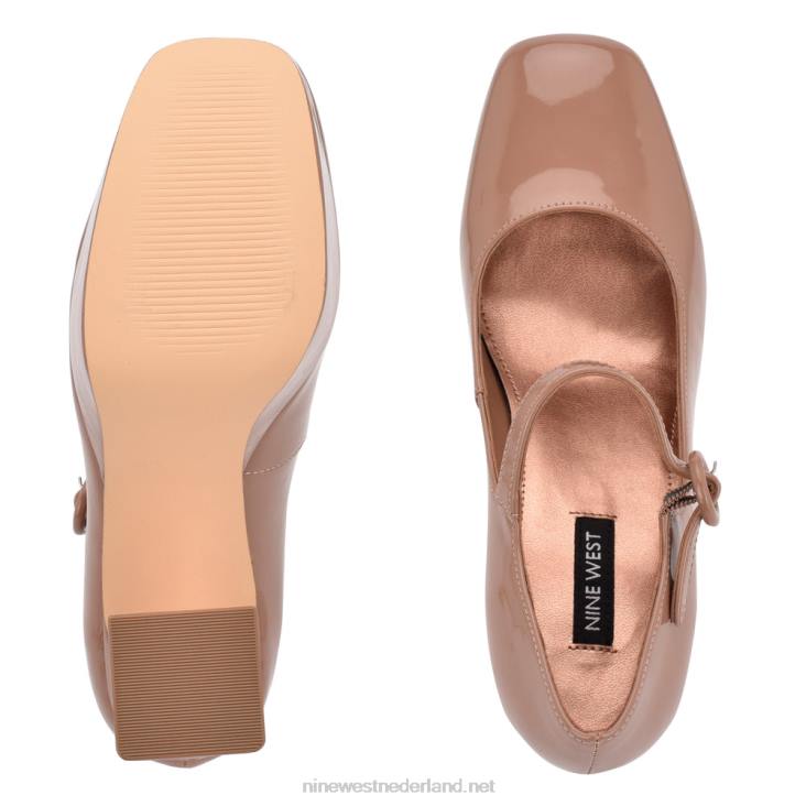 kares platform mary jane hakken Nine West 62LB1414 patent op klei