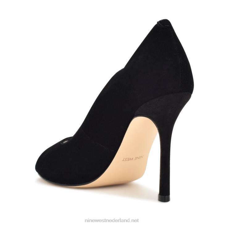 kelyan pumps met open teen Nine West 62LB1401 zwart suède