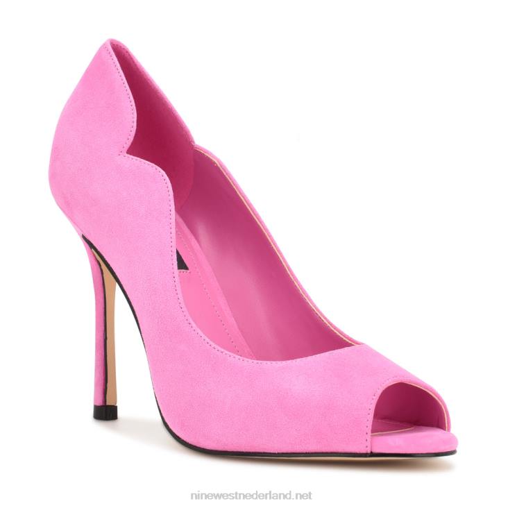 kelyan pumps met open teen Nine West 62LB898 roze suède