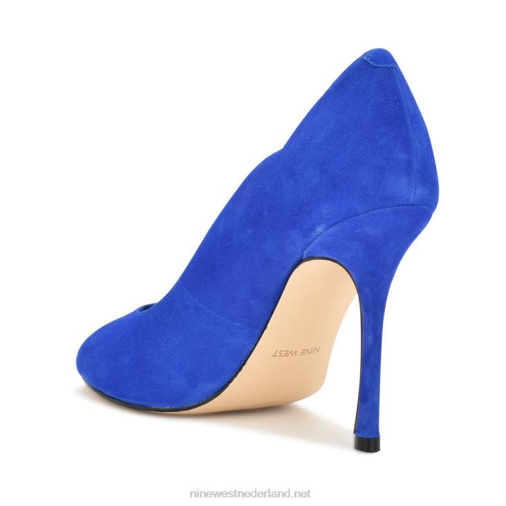 kelyan pumps met open teen Nine West 62LB899 middelblauw suède
