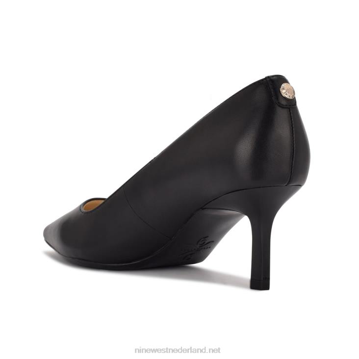 kuna 9x9 pumps met spitse neus Nine West 62LB2180 zwart leer