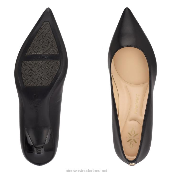 kuna 9x9 pumps met spitse neus Nine West 62LB2180 zwart leer