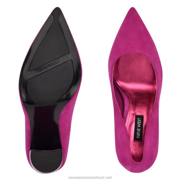 power geklede pumps Nine West 62LB935 roze suède/reliëf croco