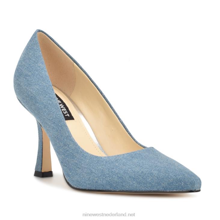 sorteert pumps met spitse neus Nine West 62LB869 blauw spijkerstof