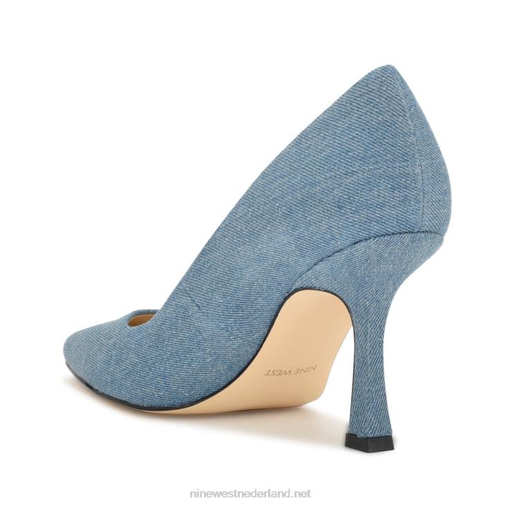 sorteert pumps met spitse neus Nine West 62LB869 blauw spijkerstof