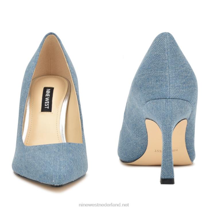 sorteert pumps met spitse neus Nine West 62LB869 blauw spijkerstof