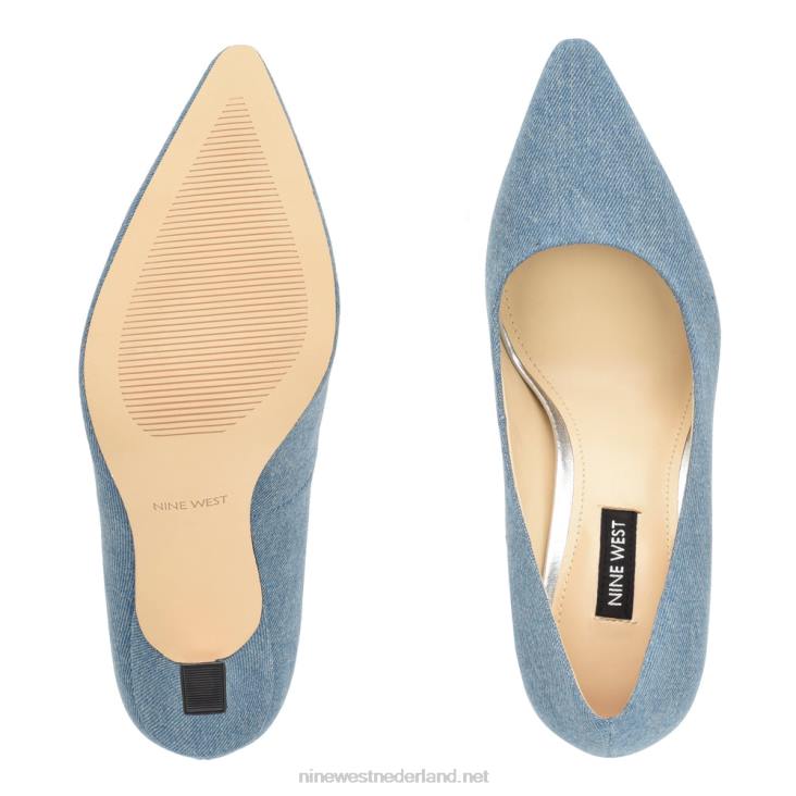sorteert pumps met spitse neus Nine West 62LB869 blauw spijkerstof
