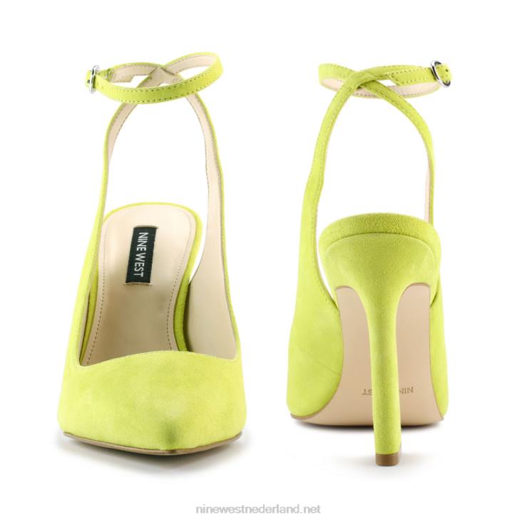 tabita pumps met enkelbandje Nine West 62LB1500 neon geel suède