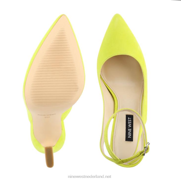 tabita pumps met enkelbandje Nine West 62LB1500 neon geel suède