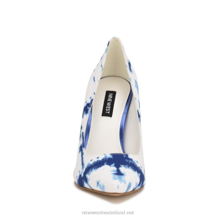 tatiana pumps met spitse neus Nine West 62LB1376 wit blauwe tie-dye
