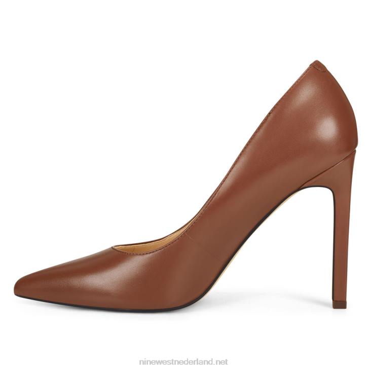 tatiana pumps met spitse neus Nine West 62LB1487 bruin leer