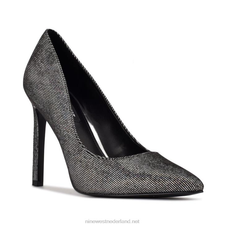 tatiana pumps met spitse neus Nine West 62LB1526 zilver/zwart holografisch