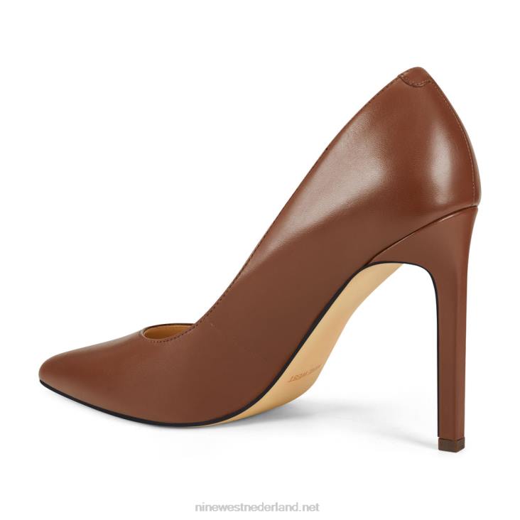 tatiana pumps met spitse neus Nine West 62LB2408 bruin leer