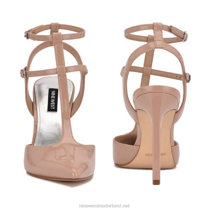 tayes pomp met enkelband Nine West 62LB1519 nauwelijks naakt patent