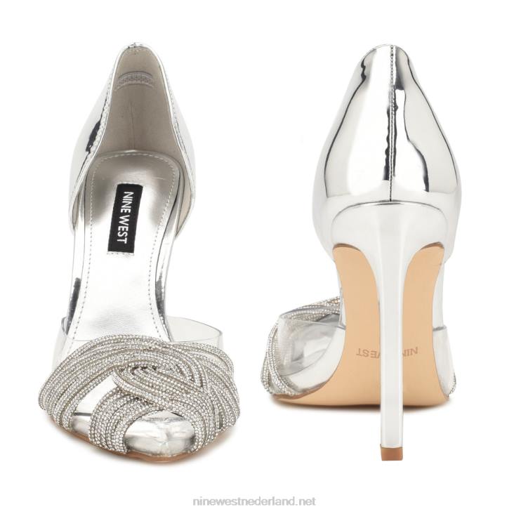 toast d\'orsay pumps Nine West 62LB1496 zilver/helder kristal