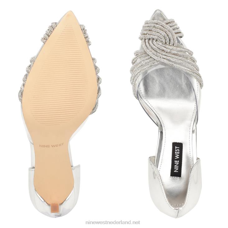 toast d\'orsay pumps Nine West 62LB1496 zilver/helder kristal