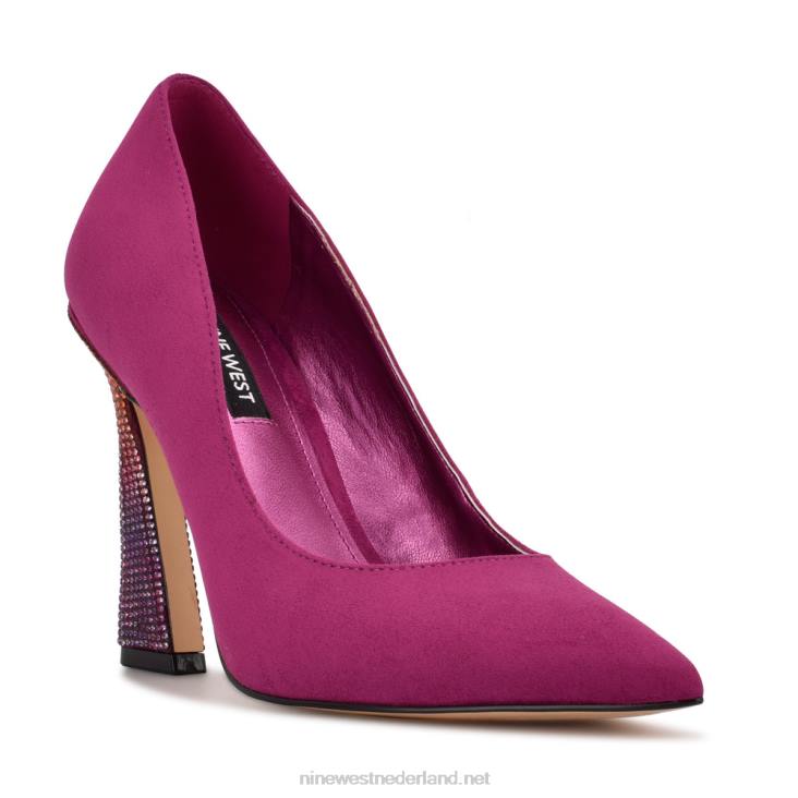 trendy pumps met spitse neus Nine West 62LB946 roze suède/strass