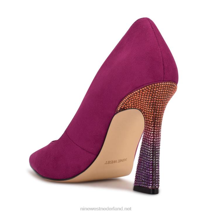 trendy pumps met spitse neus Nine West 62LB946 roze suède/strass