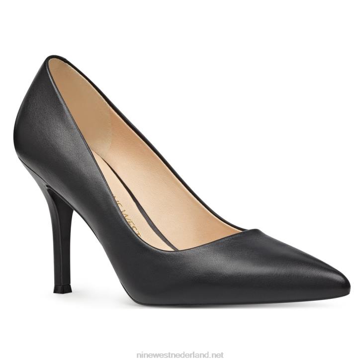 vijfde 9x9 pumps met spitse neus Nine West 62LB2374 zwart leer