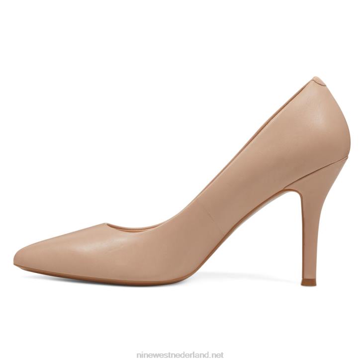 vijfde 9x9 pumps met spitse neus Nine West 62LB2381 nauwelijks nude leer