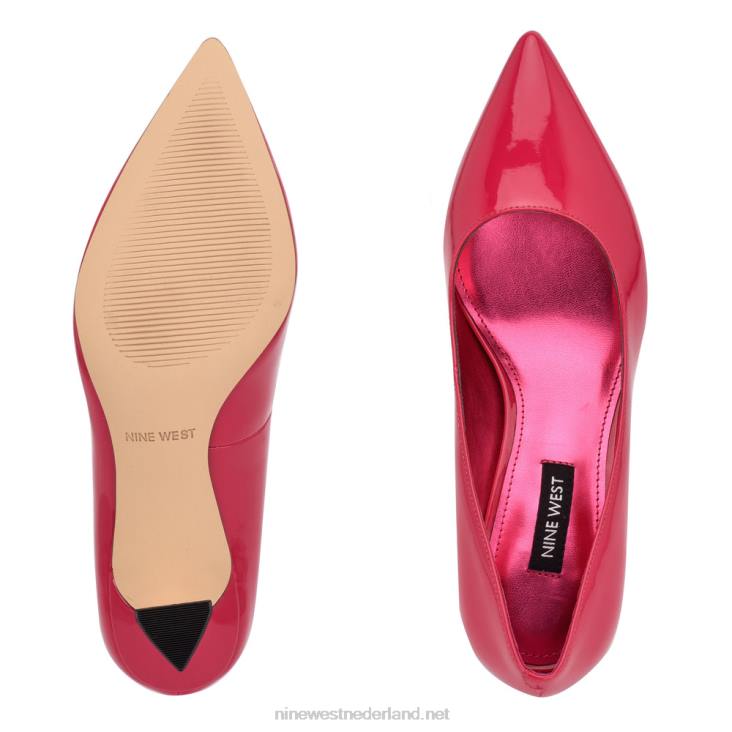 werken in pumps met puntige neus Nine West 62LB2171 magenta patent