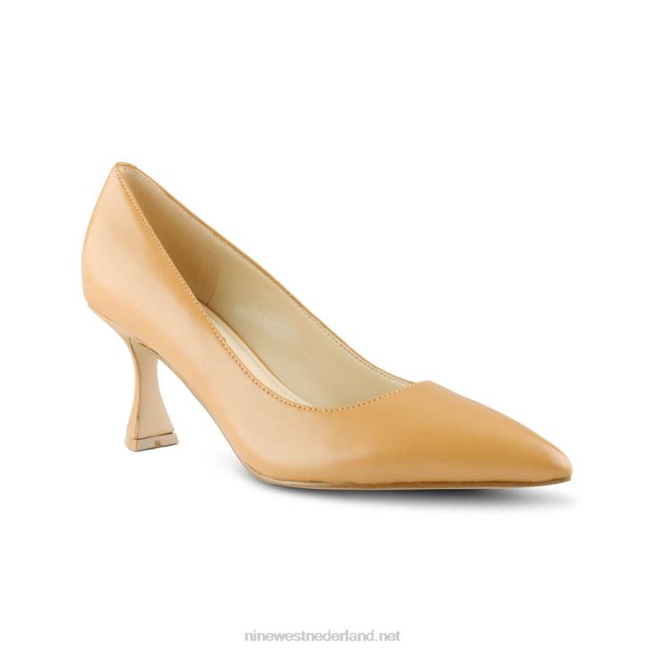 werken in pumps met puntige neus Nine West 62LB2217 mokka leer