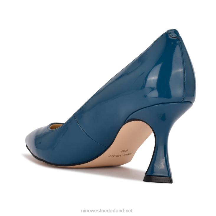 werken in pumps met puntige neus Nine West 62LB954 blauwgroen patent