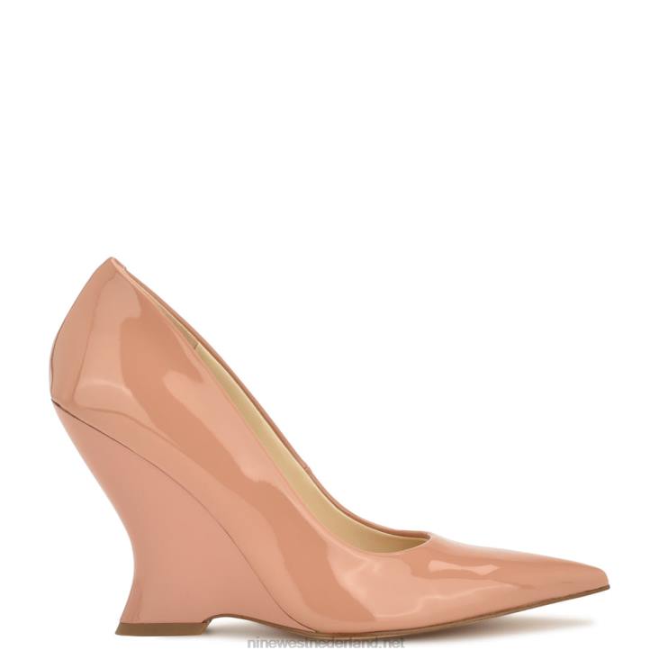 eaava puntige teen wedges Nine West 62LB1138 licht natuurlijk patent