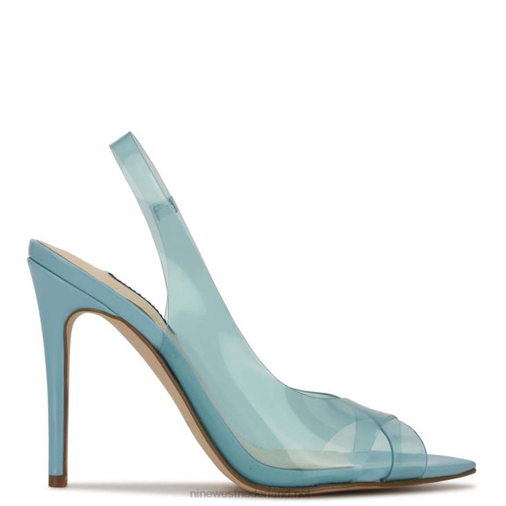 Polka slingback sandalen met hak Nine West 62LB1046 blauw